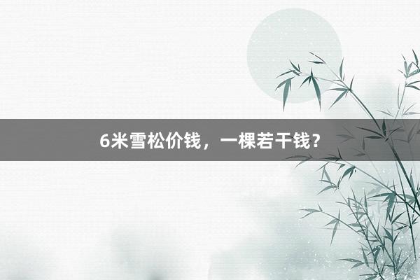 6米雪松价钱，一棵若干钱？